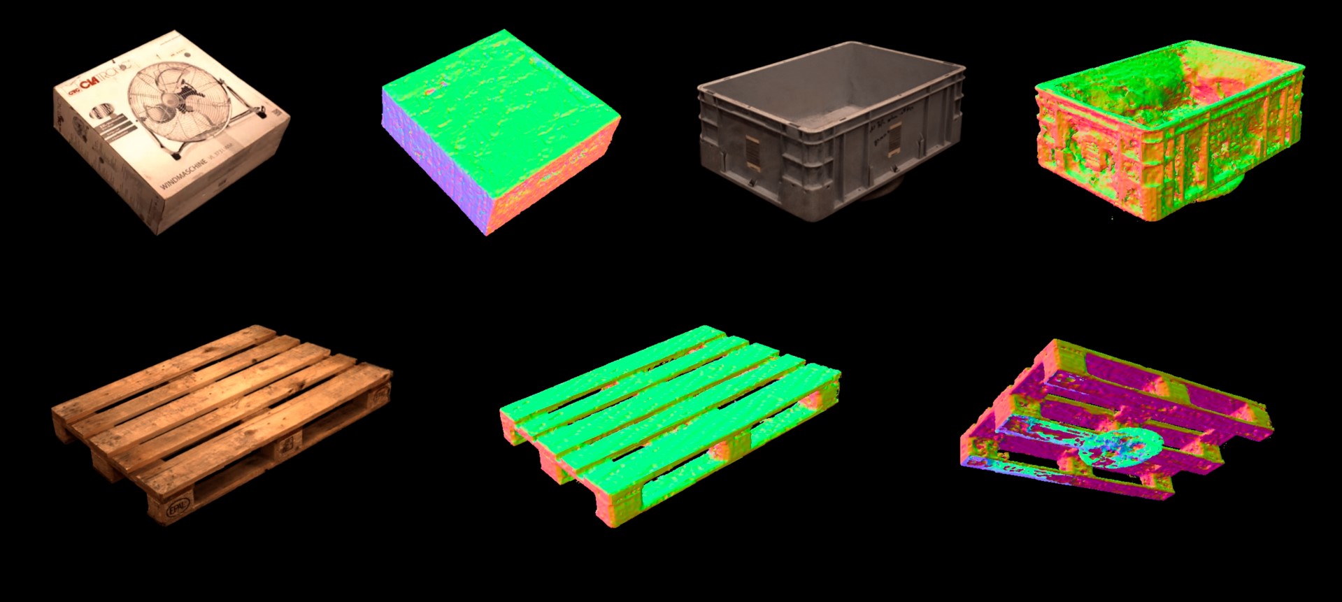 Annotated logistics scene used for training